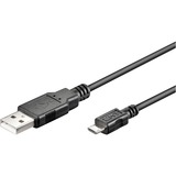 goobay USB micro-B 180, 1.8m cable USB 1,8 m Micro-USB B USB A Negro negro, 1.8m, 1,8 m, Micro-USB B, USB A, Macho/Macho, Negro