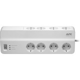 APC SurgeArrest Essential Blanco 8 salidas AC 230 V 2 m, Regleta blanco, 2690 J, 8 salidas AC, Tipo F, 230 V, 50 Hz, 2300 W