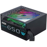 AZZA PSAZ-650W(ARGB) unidad de fuente de alimentación 20+4 pin ATX ATX Negro, Fuente de alimentación de PC negro, 650 W, 200 - 240 V, 47 - 53 Hz, 100 W, 576 W, 100 W