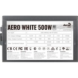 Aerocool AERO WHITE 500W unidad de fuente de alimentación 20+4 pin ATX ATX Negro, Fuente de alimentación de PC negro, 500 W, 200 - 240 V, 47 - 63 Hz, 110 W, 456 W, 110 W