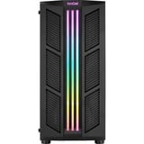 Aerocool Prime-G-BK-v2 Midi Tower Negro, Cajas de torre negro, Midi Tower, PC, Negro, ATX, micro ATX, Mini-ITX, Acrilonitrilo butadieno estireno (ABS), SPCC, Azul, Verde, Rojo