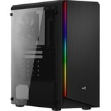 Aerocool RIFT carcasa de ordenador Midi Tower Negro, Cajas de torre negro, Midi Tower, PC, Negro, ATX, micro ATX, Mini-ITX, SPCC, Juego