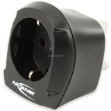 Ansmann 1250-0001 adaptador de enchufe eléctrico Tipo D (RU) Tipo F Negro negro, Tipo D (RU), Tipo F, 220-250 V, 13 A, Negro, Macho/Hembra