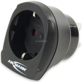 Ansmann 1250-0003 adaptador de enchufe eléctrico Tipo I (AU) Tipo F Negro negro, Tipo I (AU), Tipo F, 110-125 V, 15 A, Negro, Macho/Hembra