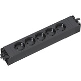 Bachmann 336.626 base múltiple 5 salidas AC Negro, Regleta gris/Negro, 5 salidas AC, Negro, 305 mm