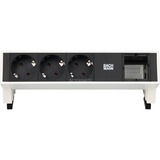 Bachmann Desk 2 base múltiple 0,2 m 3 salidas AC Negro, Regleta blanco/Negro, 0,2 m, 3 salidas AC, Aluminio, Negro, 1 pieza(s)