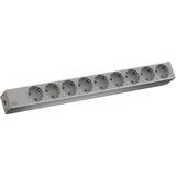 Bachmann Power Strip caja de tomacorriente Aluminio, Regleta gris, Blanco, 3600 W, Aluminio, 880 g