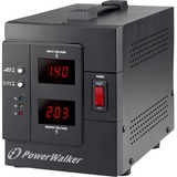 BlueWalker AVR 1500/SIV regulador de voltaje 2 salidas AC 230 V Negro negro, 230 V, 50/60 Hz, 1500 VA, 1200 W, 2 salidas AC, Tipo F