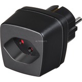 Brennenstuhl 1508480 adaptador e inversor de corriente Interior Negro, Adaptador de enchufe negro, Interior, Universal, AC1-to-AC2, Negro, 10 A