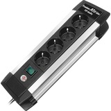 Brennenstuhl BN-1391000014 Limitador de tensión, Regleta negro/Plateado, 4 salidas AC, Negro, 1,8 m