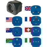 Brennenstuhl Juego de viaje de conectores macho universales con conexión adaptador de enchufe eléctrico, Enchufe del recorrido negro