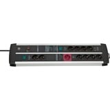 Brennenstuhl Premium-Protect-Line, 11 salidas AC Interior Negro, Plata, Regleta negro/Plateado, 3 m, 11 salidas AC, Interior, Tipo E / F, IP20, Negro, Plata