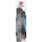 Brennenstuhl Secure-Tec Surge Protection 15.000 A Negro 6 salidas AC 3 m, Regleta antracita, 6 salidas AC, 3500 W, Negro, 3 m