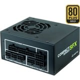 Chieftec CSN-650C unidad de fuente de alimentación 650 W 20+4 pin ATX SFX Negro, Fuente de alimentación de PC negro, 650 W, 100 - 240 V, 47 - 63 Hz, 6 A, Activo, 90 W