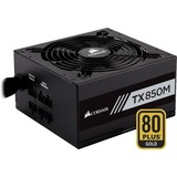 Corsair TX850M unidad de fuente de alimentación 850 W 20+4 pin ATX ATX Negro, Fuente de alimentación de PC negro, 850 W, 100 - 240 V, 47 - 63 Hz, 12 A, Activo, 130 W