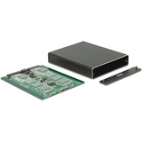 DeLOCK 42588 caja para disco duro externo Caja externa para unidad de estado sólido (SSD) Negro, Caja de unidades negro, Caja externa para unidad de estado sólido (SSD), M.2, Conexión USB, Negro