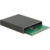 DeLOCK 42588 caja para disco duro externo Caja externa para unidad de estado sólido (SSD) Negro, Caja de unidades negro, Caja externa para unidad de estado sólido (SSD), M.2, Conexión USB, Negro