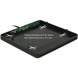 DeLOCK 42604 Caja para disco ODD 13,3 cm (5.25") SATA III Negro, Caja de unidades negro, 13,3 cm (5.25"), SATA III, Initio INIC-3619, 5 Gbit/s, USB, Cualquier marca