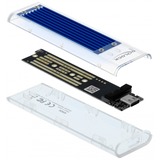 DeLOCK 42620 caja para disco duro externo Caja externa para unidad de estado sólido (SSD) Azul M.2, Caja de unidades transparente, Caja externa para unidad de estado sólido (SSD), M.2, M.2, 10 Gbit/s, Conexión USB, Azul