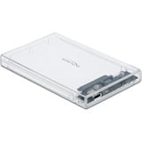 DeLOCK 42621 caja para disco duro externo Carcasa de disco duro/SSD Transparente 2.5", Caja de unidades transparente, Carcasa de disco duro/SSD, 2.5", Serial ATA III, Hot-swap, Conexión USB, Transparente