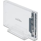 DeLOCK 42621 caja para disco duro externo Carcasa de disco duro/SSD Transparente 2.5", Caja de unidades transparente, Carcasa de disco duro/SSD, 2.5", Serial ATA III, Hot-swap, Conexión USB, Transparente