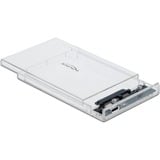 DeLOCK 42621 caja para disco duro externo Carcasa de disco duro/SSD Transparente 2.5", Caja de unidades transparente, Carcasa de disco duro/SSD, 2.5", Serial ATA III, Hot-swap, Conexión USB, Transparente