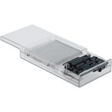 DeLOCK 42622 caja para disco duro externo Carcasa de disco duro/SSD Transparente 2.5", Caja de unidades transparente, Carcasa de disco duro/SSD, 2.5", SATA, Hot-swap, Conexión USB, Transparente