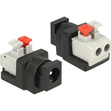 DeLOCK 65524 cambiador de género para cable DC 5.5 x 2.1 mm Negro, Plata, Adaptador negro/Gris, DC 5.5 x 2.1 mm, Negro, Plata