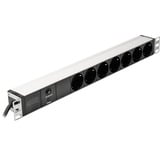 Digitus 19" Outlet Strip Negro 7 salidas AC 250 V 2 m, Regleta negro, 7 salidas AC, 250 V, 50 - 60 Hz, 16 A, 4000 W, Negro