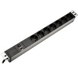 Digitus 19" Outlet Strip Negro 7 salidas AC 250 V 2 m, Regleta negro, 7 salidas AC, 250 V, 50 - 60 Hz, 16 A, 4000 W, Negro