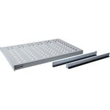 Digitus Baldas con carriles de fijación variables para la fijación en armarios de 483 mm (19") gris, Cajón metálico para rack, Gris, 50 kg, 1U, Turquía, 48,3 cm (19")