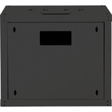 Digitus Carcasa de pared de la serie Unique - 600 x 450 mm (an. x pr.), Armario IT negro, Bastidor de pared, 9U, 100 kg, Bloqueo del teclado, Negro