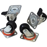 Digitus Ruedas con freno para armarios de red negro, Negro, Plata, 250 kg, Turquía