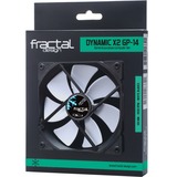 Fractal Design Dynamic X2 Carcasa del ordenador Ventilador 14 cm Negro, Blanco blanco, Ventilador, 14 cm, 18,9 dB, 68,4 cfm, Negro, Blanco