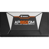 GIGABYTE GP-AP850GM unidad de fuente de alimentación 850 W 20+4 pin ATX ATX Negro, Fuente de alimentación de PC negro, 850 W, 100 - 240 V, 47 - 63 Hz, 10 A, Activo, 120 W