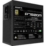 GIGABYTE P750GM unidad de fuente de alimentación 750 W 20+4 pin ATX ATX Negro, Fuente de alimentación de PC negro, 750 W, 100 - 240 V, 50/60 Hz, 12-6 A, Activo, 16 ms