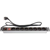 Good Connections GC-N0087 base múltiple 1,8 m 8 salidas AC Interior Negro, Plata, Regleta plateado/Negro, 1,8 m, 8 salidas AC, Interior, Tipo F, Tipo F, Aluminio