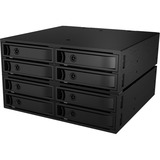 ICY BOX IB-2281MSK 2x 5,25" Bandeja para disco duro Negro, Caja de unidades negro, 2x 5,25", Bandeja para disco duro, 2.5", SATA II, SATA III, Negro, Aluminio, Metal