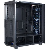 Inter-Tech CXC2 Torre Negro, Cajas de torre negro, Torre, PC, Negro, ATX, ITX, micro ATX, Vidrio templado, Azul