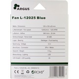 Inter-Tech L-12025 Carcasa del ordenador Ventilador 12 cm Negro, Azul negro/Azul, Ventilador, 12 cm, 1200 RPM, 20 dB, 59,46 cfm, 54 m³/h