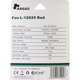 Inter-Tech L-12025 Carcasa del ordenador Ventilador 12 cm Negro, Rojo negro/Rojo, Ventilador, 12 cm, 1200 RPM, 20 dB, 59,46 cfm, 54 m³/h