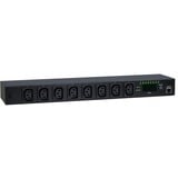 Inter-Tech SW-1081 unidad de distribución de energía (PDU) 8 salidas AC 1U Negro, Regleta negro, Conmutado, 1U, Horizontal, Acero inoxidable, Negro, LCD