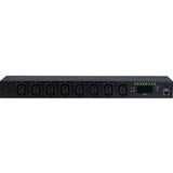 Inter-Tech SW-1081 unidad de distribución de energía (PDU) 8 salidas AC 1U Negro, Regleta negro, Conmutado, 1U, Horizontal, Acero inoxidable, Negro, LCD