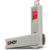 Lindy 40425 bloqueador de puerto Port blocker + key USB Tipo C Rosa 5 pieza(s), Seguridad rojo, Port blocker + key, USB Tipo C, Rosa, 5 pieza(s)