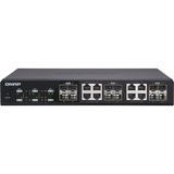 QNAP QSW-1208-8C switch No administrado Ninguno Negro, Interruptor/Conmutador No administrado, Ninguno, Bidireccional completo (Full duplex), Montaje en rack