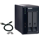 QNAP TR-002 unidad de disco multiple Negro, Caja de unidades negro, 2.5/3.5", 1,37 kg, Negro