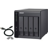 QNAP TR-004 caja para disco duro externo Carcasa de disco duro/SSD Negro 2.5/3.5", Caja de unidades negro, Carcasa de disco duro/SSD, 2.5/3.5", Serial ATA II, 3 Gbit/s, Hot-swap, Negro