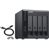 QNAP TR-004 caja para disco duro externo Carcasa de disco duro/SSD Negro 2.5/3.5", Caja de unidades negro, Carcasa de disco duro/SSD, 2.5/3.5", Serial ATA II, 3 Gbit/s, Hot-swap, Negro