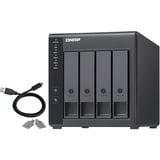 QNAP TR-004 caja para disco duro externo Carcasa de disco duro/SSD Negro 2.5/3.5", Caja de unidades negro, Carcasa de disco duro/SSD, 2.5/3.5", Serial ATA II, 3 Gbit/s, Hot-swap, Negro