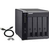 QNAP TR-004 unidad de disco multiple Negro, Caja de unidades negro, 2.5/3.5", 1,85 kg, Negro